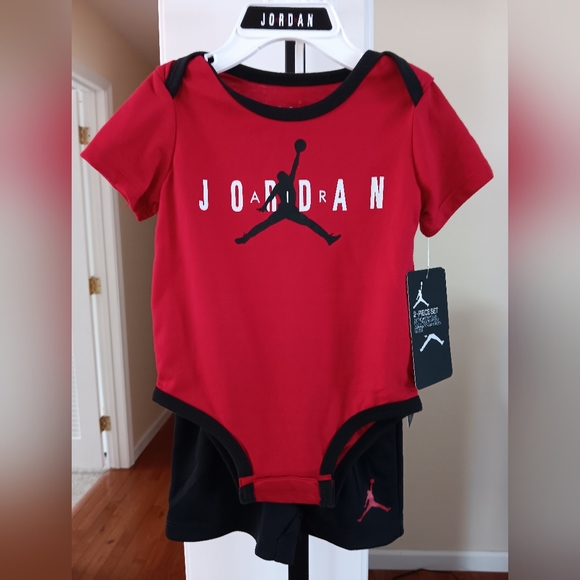 Air Jordan Baby Tracksuit with Fixed Inner Shirt – 2 Piece Set (Jacket + Trouser) – Sky Blue & White